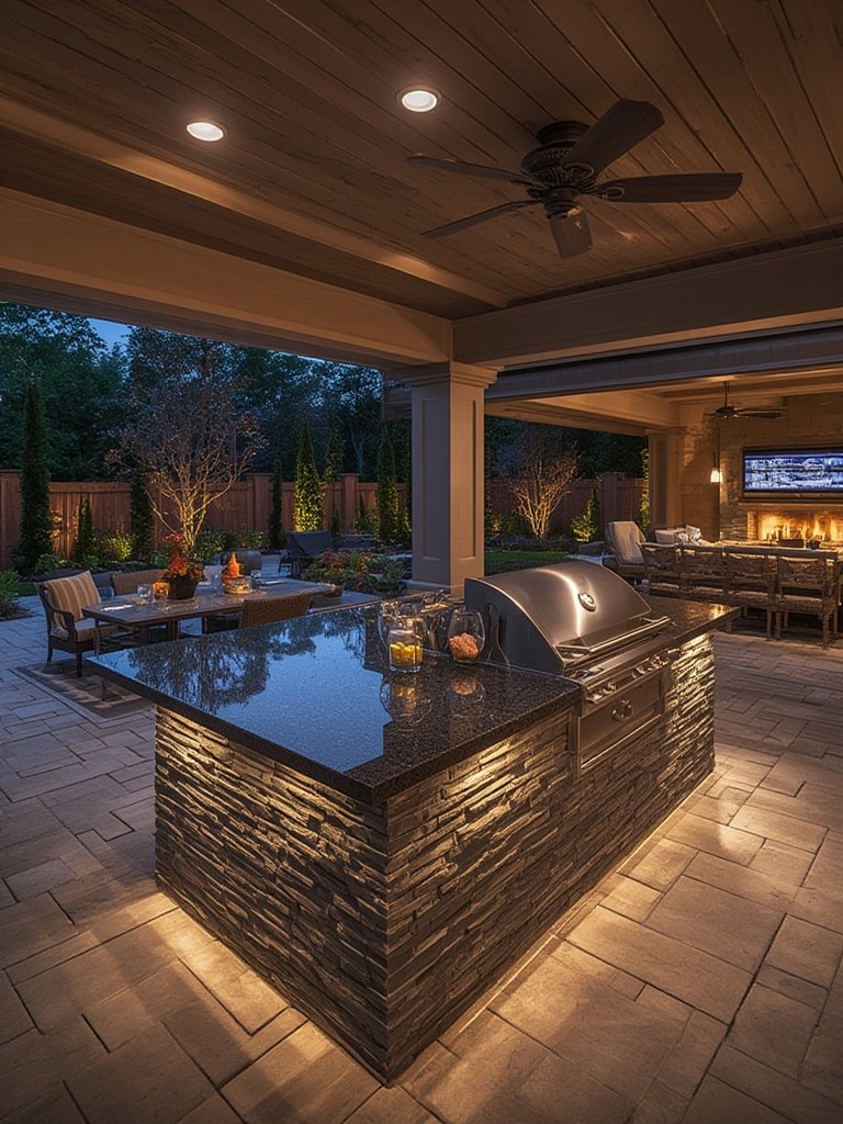 outdoor kitchen built-in grill - Illustration 3