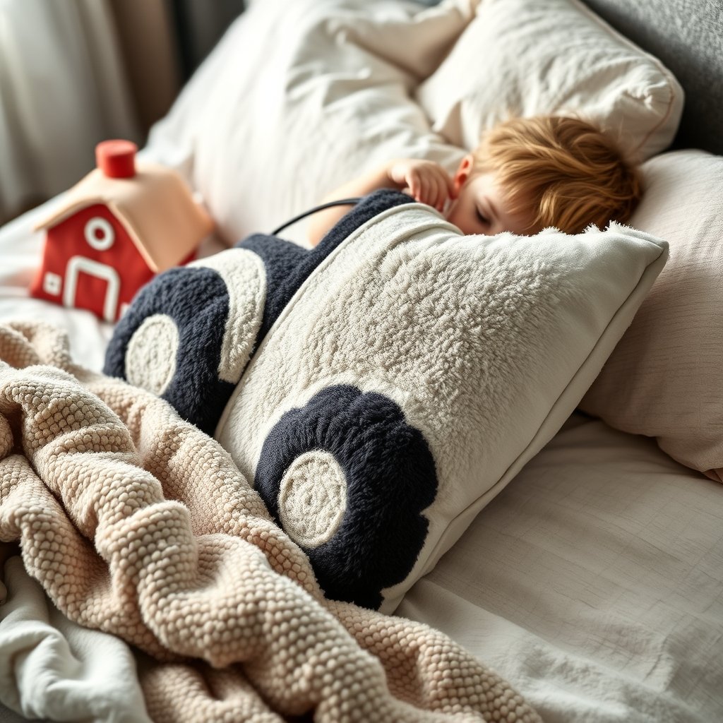 tractor pillow in action