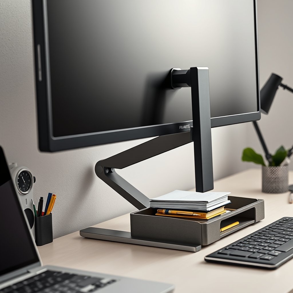 monitor stand in action