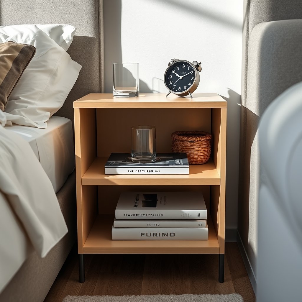 storage nightstand in action