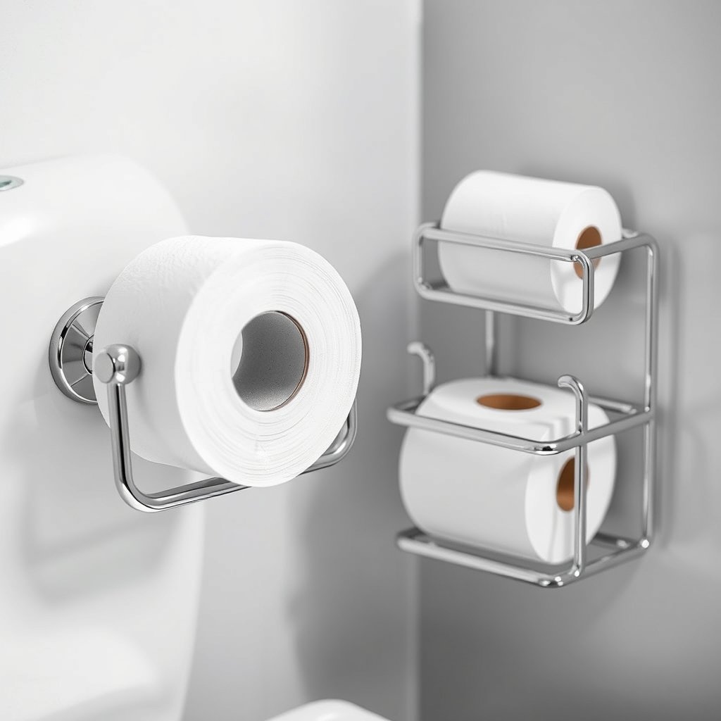 toilet holder in action