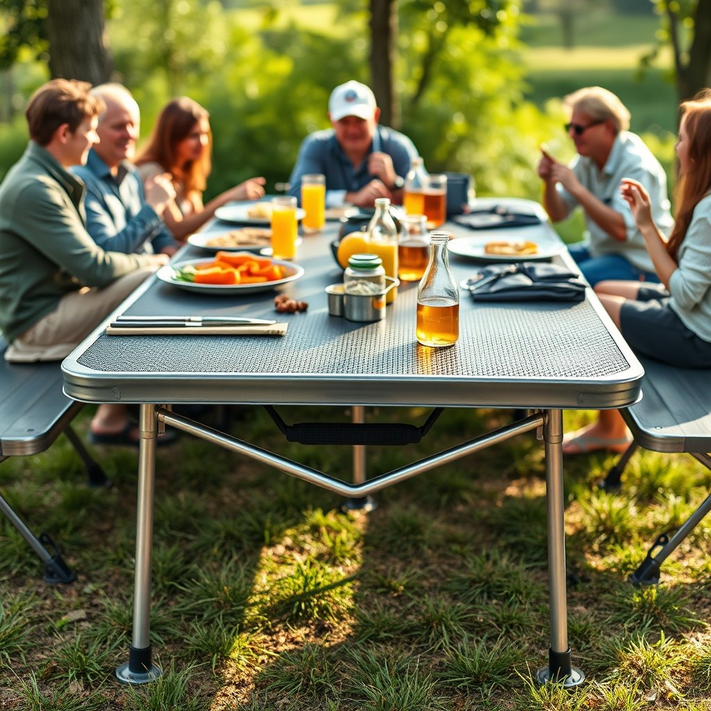 picnic table in action