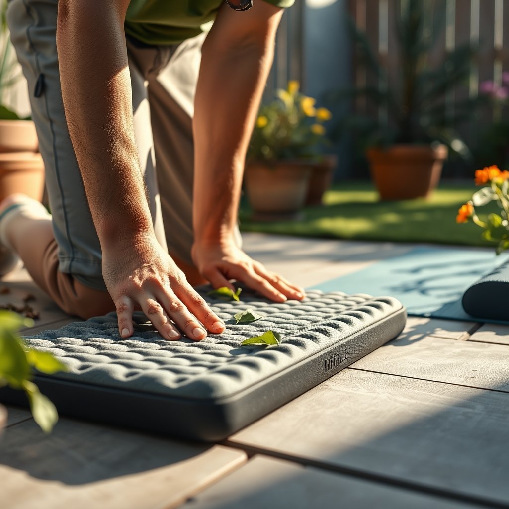 kneeling pad in action