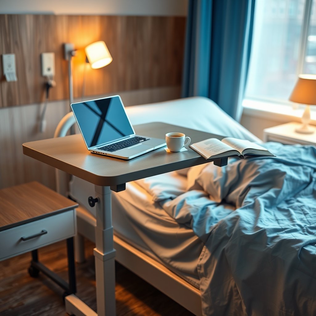 overbed table in action