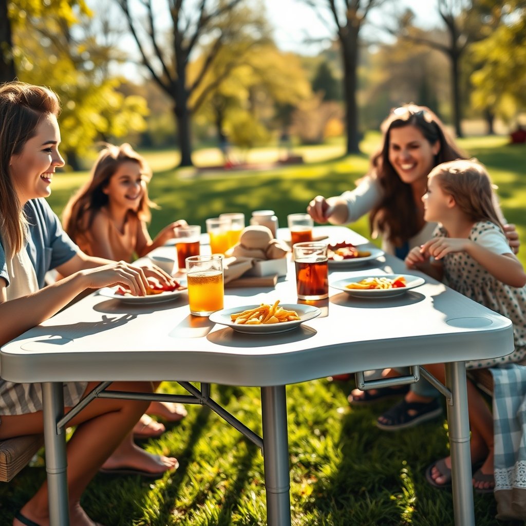 folding table in action