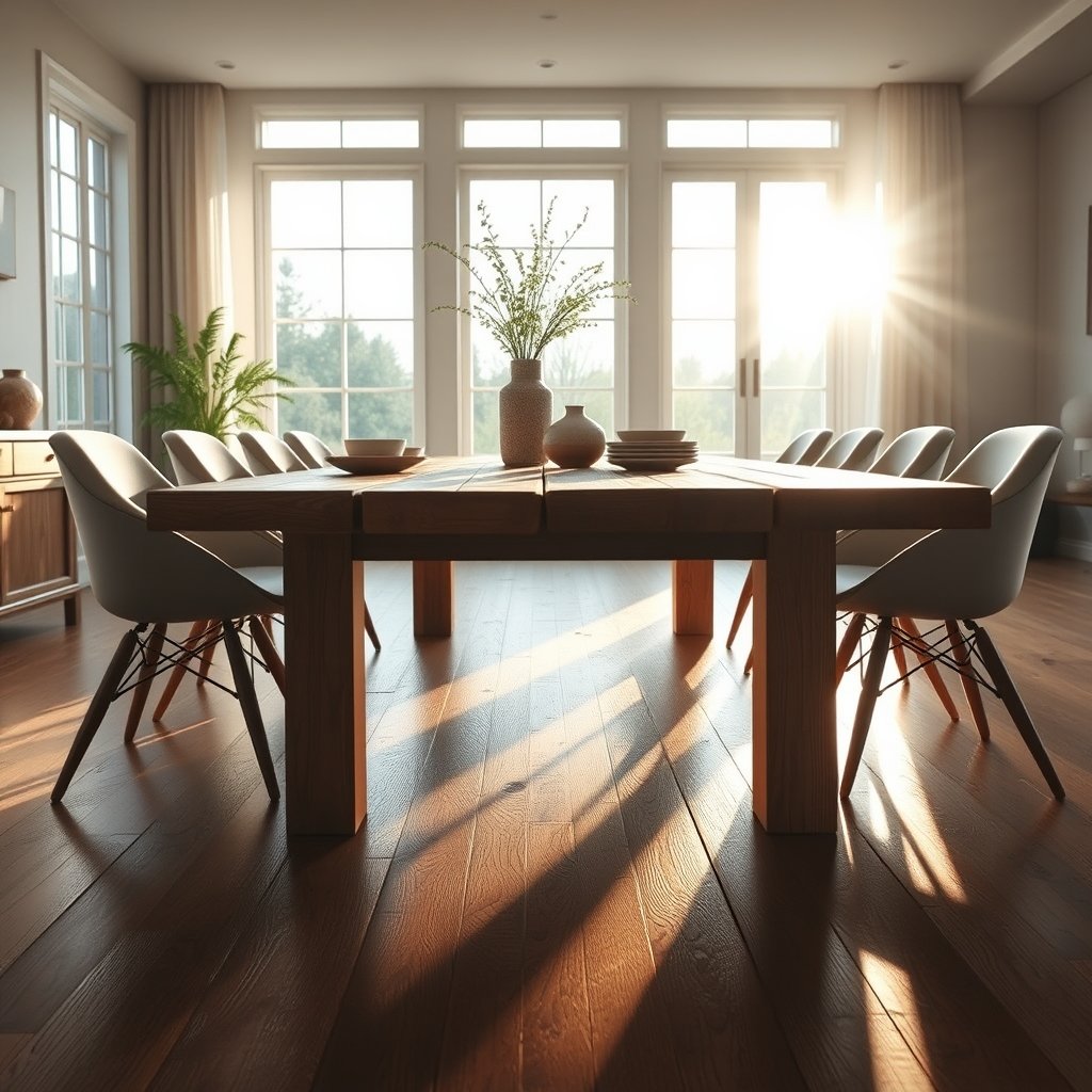 reclaimed wood dining table - Illustration 1