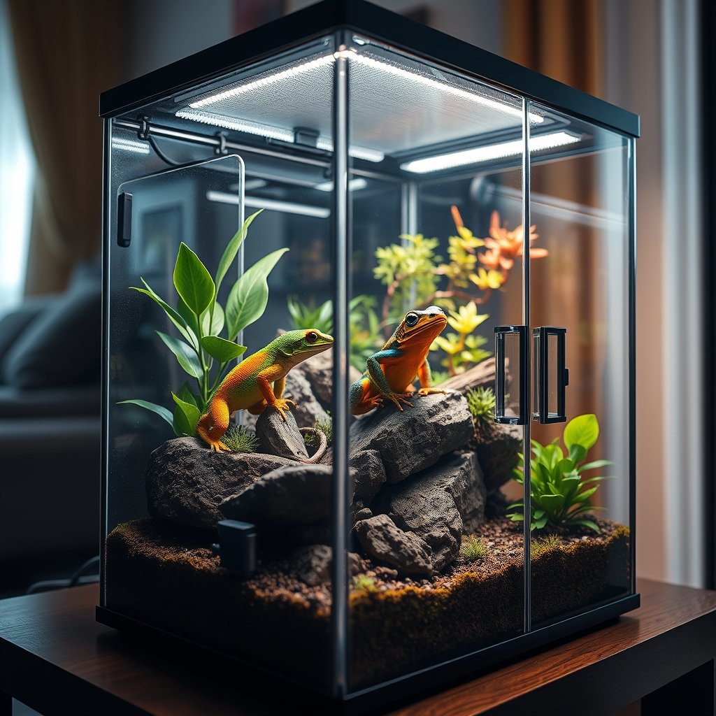 glass terrarium in action