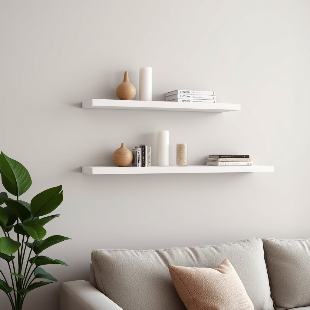 floating shelves in action