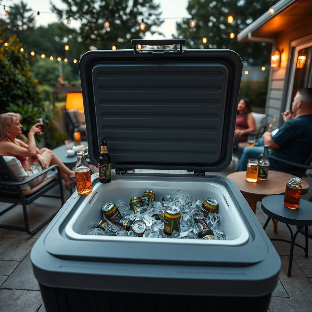 outdoor cooler in action