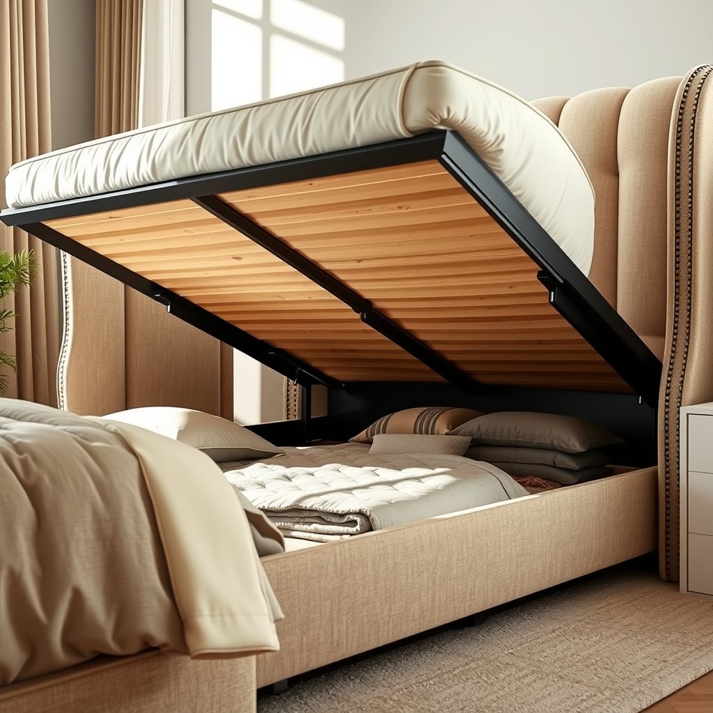 storage bed in action