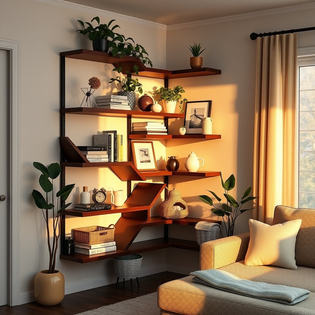corner shelf in action
