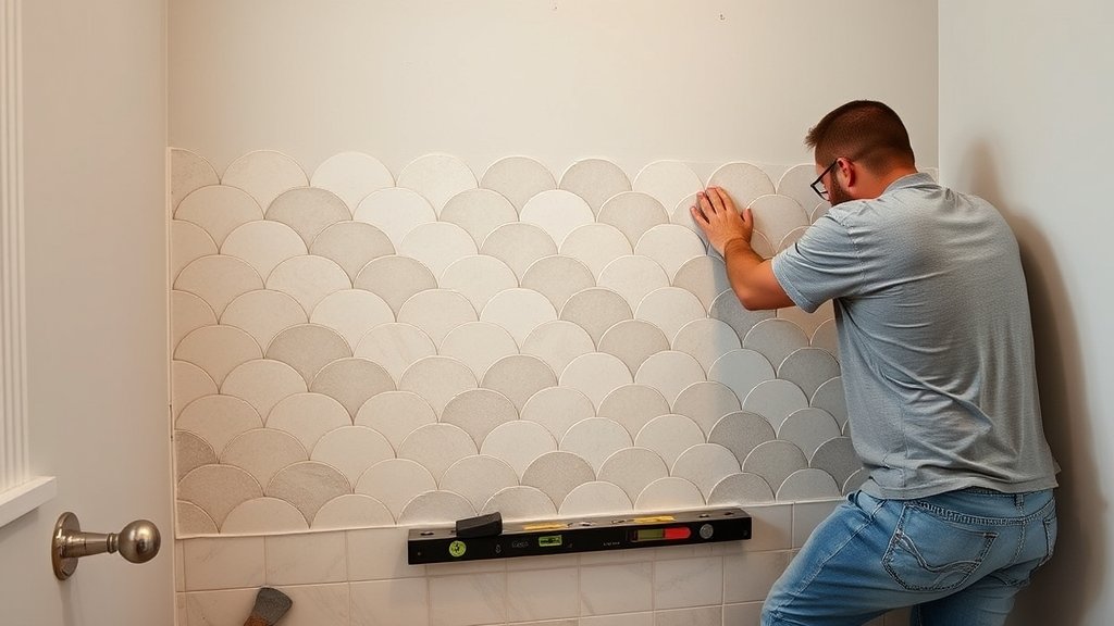 scalloped tile accent wall - Illustration 2
