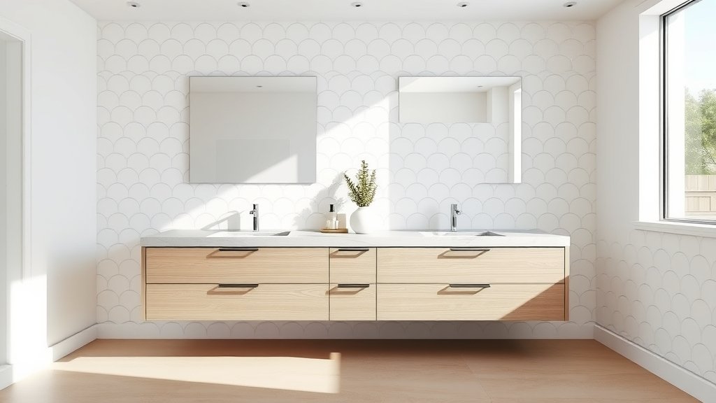 scalloped tile accent wall - Illustration 1